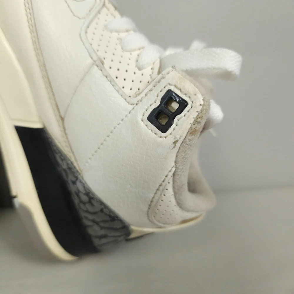 Nike Air Jordan 3 Retro Youth GS Size 1.5Y White Cement Reimagined